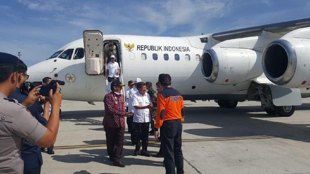Wapres JK Tiba di Palu, Tinjau Penanganan Gempa-Tsunami