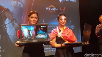Ini merupakan laptop gaming pertama yang mencicipi prosesor dengan teknologi pemrosesan 12nm. (Foto: detikINET/Virgina Maulita Putri)