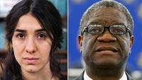 Hadiah Nobel Perdamaian 2018 diberikan kepada Nadia Murad dan Denis Mukwege, dokter kandungan asal Kongo, atas jasa-jasa mereka mencegah pemerkosaan sebagai senjata perang. Foto: Reuters