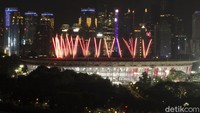 Pesta kembang api digelar usai pembukaan Asian Para Games 2018.