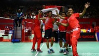 Bulutangkis beregu putra Indonesia pun meraih medali emas.