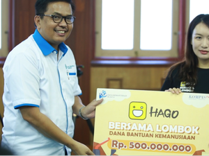 Aplikasi Game Hago Beri Bantuan Rp 500 Juta ke Korban Gempa Lombok