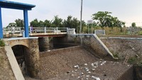Penampakan serupa juga terlihat di Dam Sarangan di daerah Wonoasri, Kabupaten Madiun, Jawa Timur. Dam Sarangan yang memiliki daerah irigasi seluas 1.273 hektare tersebut sejak sekitar dua minggu terakhir sudah tidak mendistribusikan air irigasi akibat kekeringan. Antara Foto/Siswowidodo.