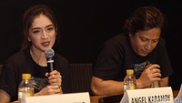 Keduanya tampil dalam peluncuran film terbaru yang dibintangi Angel Karamoy dan disutradarai Jose Poernomo. Foto: Noel/detikHOT