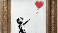 Karya seni yang sebelumnya berasal dari lukisan Girl with Balloon itu pernah menghebohkan publik di Oktober 2018. Foto: Sothebys