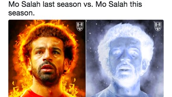 Mo Salah musim lalu dibandingkan Salah musim ini. Foto: istimewa