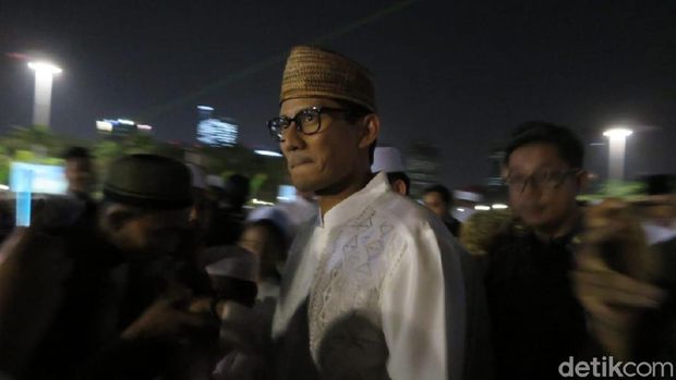Sandiaga tiba di lokasi