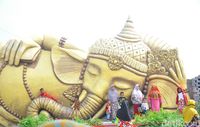 Patung Ganesha Tidur di Desa Wisata Banjarejo, Grobogan, Jateng (Akrom Hazami/detikTravel)