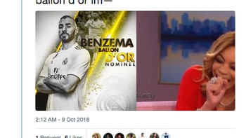 Netizen yang ini juga tak habis pikir kenapa bisa Benzema masuk daftar. (Foto: Internet/Twitter)