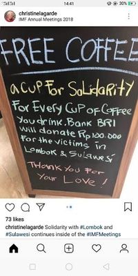 Bos IMF Apresiasi BRI Galang Bantuan Korban Gempa Lewat Segelas Kopi
