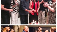 Rayakan ulang tahun pernikahan kedua orang tuanya, Hrithik dan anggota keluarga lainnya berikan kejutan manis dengan cake cokelat dan lilin meriah di atasnya. Foto: Instagram @hrithikroshan