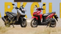 Yamaha Lexi dan Honda Vario 125 yang digunakan untuk touring ke Geopark Ciletuh.