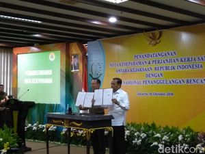 Kejagung-BNPB Tanda Tangani MoU soal Penanganan Bencana