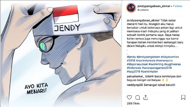Kisah Jendi Pangabean Perenang Satu Kaki Andalan Indonesia Jadi Komik