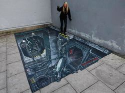 Gambar 3D Unik Berkanvaskan Sawah, Jalanan, dan Tembok