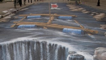 Gambar 3D karya Edgar Mueller ini muncul dalam sebuah festival di Kanada pada tahun 2007. (Foto: Edgar Mueller/Getty Images)