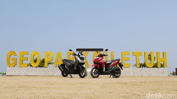 Yamaha Lexi dan Honda Vario di Ciletuh
