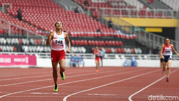 Ni Made Arianti saat tampil di lari 400 meter Asian Para Games 2018. (Agung Pambudhy/detikSport) Ni Made Arianti saat tampil di lari 400 meter Asian Para Games 2018. (Agung Pambudhy/detikSport)