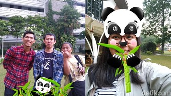 Dengan fitur tersebut, user bisa mengambil foto dan video berdasarkan tangkapan kamera depan dan belakang dalam satu layar. (Foto: detikINET/Muhamad Imron Rosyadi)
