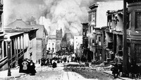 San Fransisco, Amerika Serikat pun pernah mengalami gempa dahsyat dengan kekuatan mencapai 8 SR. Gempa itu menewaskan ribuan orang akibat tertimpa bangunan roboh. Arnold Genthe/Getty Images.