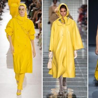 Warna kuning masih akan terus jadi favorit, bahkan dipakai dari kepala sampai kaki, tak masalah. Seperti di fashion show Max Mara, Marc Jacobs, Givenchy, Etro, Balenciaga, Carolina Herrera hingga Brandon Maxwell. Foto: Getty Images