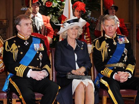 Pangeran Andrew, Camilla Parker Bowles, dan Pangeran Charles. 