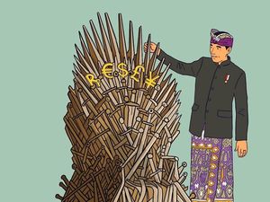 Jokowi Berdiri di Samping Iron Throne Game of Thrones