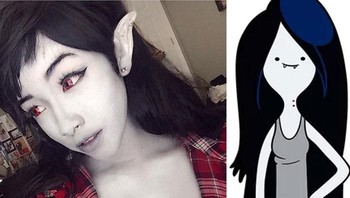 Menjadi Marceline The Vampire Queen dari Adventure Time. Foto: instagram.com/uniquesora/