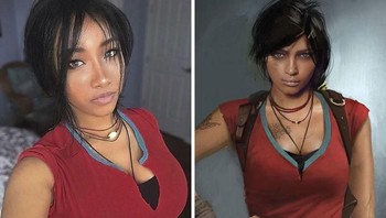Menjadi Chloe Frazer dari Uncharted. Foto: instagram.com/uniquesora/