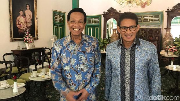 Sandiaga Uno temui Sultan HB X di Keraton Yogya. 