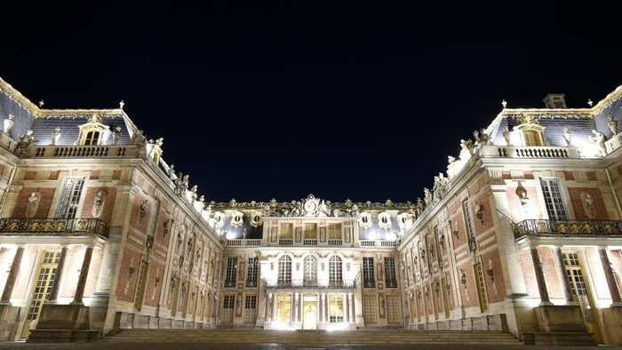 VERSAILLES, FRANCE - SEPTEMBER 26: A view of the Entrance to the Palace of Versailles for the Ryder Cup Gala dinner ahead of the 2018 Ryder Cup on September 26, 2018 in Versailles, France. (Photo by Richard Heathcote/Getty Images)