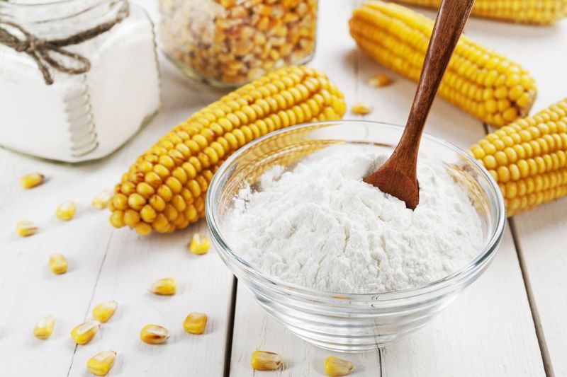 Starch and corn cob on the table