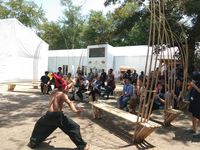 Panggung Bambu yang Tak Pernah Sepi di Paviliun Indonesia