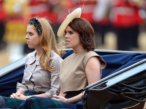 LONDON, ENGLAND - JUNE 12:  Princess Eugenie of York, Princess Beatrice of York and Prince Andrew, Duke of York walk about during 