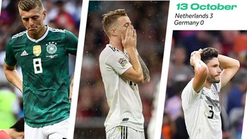 Kekalahan 3-0 yang diderita Jerman atas Belanda membuat mereka untuk pertama kalinya gagal cetak gol di tiga pertandingan kompetitif secara beruntun. Foto: Istimewa