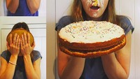 Untuk merayakan followers Instagramnya yang mencapai 1 juta, Jessica lakukan tantangan Smash Cake Face nih. Tetep cantik ya? Foto: Instagram jessicabiel