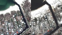 Penampakan foto satelit di kawasan kanal di Pantai Mexico, Florida usai diterjang Badai Michael. Satellite image ©2018 DigitialGlobe, a Maxar company/Handout via REUTERS.