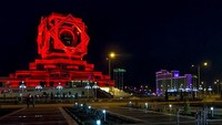 Bangunan tampak seperti markas penjahat super, padalah gedung ini adalah gedung pernikahan yang ada di Ashgabat di Turkmenistan Istimewa/Boredpanda.