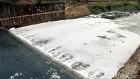 Begini penampakan wajah Kanal Banjir Timur di kawasan Jakarta Timur, Minggu (14/10/2018).