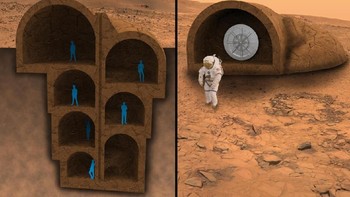 Hunian bertumpuk di bawah tanah ini terinspirasi dari peradaban kuno di Bumi. Foto: NASA