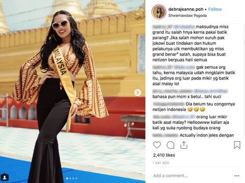 Debra Jeanne Poh, Miss Grand Malaysia 2018 yang dibully karena pakai batik.