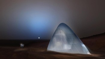 Dinamai Ice House, hunian ini menjamin cahaya terang dari dalamnya, dengan air menjadi sumber daya utama. Foto: NASA