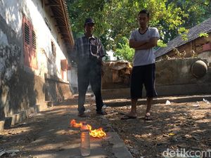 Heboh Air Sumur Warga di Mojokerto Terbakar Jika Disulut Api