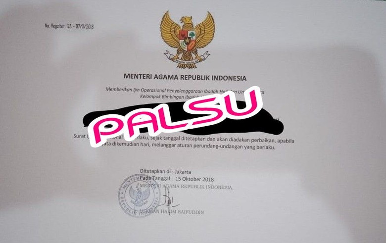 Viral Bukti Izin untuk Kelompok Bimbingan Haji, Begini Faktanya Viral Bukti Izin untuk Kelompok Bimbingan Haji, Begini Faktanya
