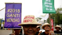 Selain itu para petani tebu itu pun meminta penghentian impor gula karena hal tersebut membuat gula petani tidak laku di pasaran.