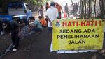 Penampakan Tanah Bergeser dan Retak di Pagedangan Tangerang