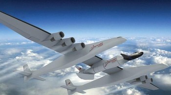 Bobot kosong mencapai 226.800 Kg. Kalau sudah diisi bahan bakar, beratnya bertambah sampai sekitar 589.670 Kg. Artinya, pesawat ini butuh avtur seberat 113.400 Kg untuk mengudara. Foto: Stratolaunch