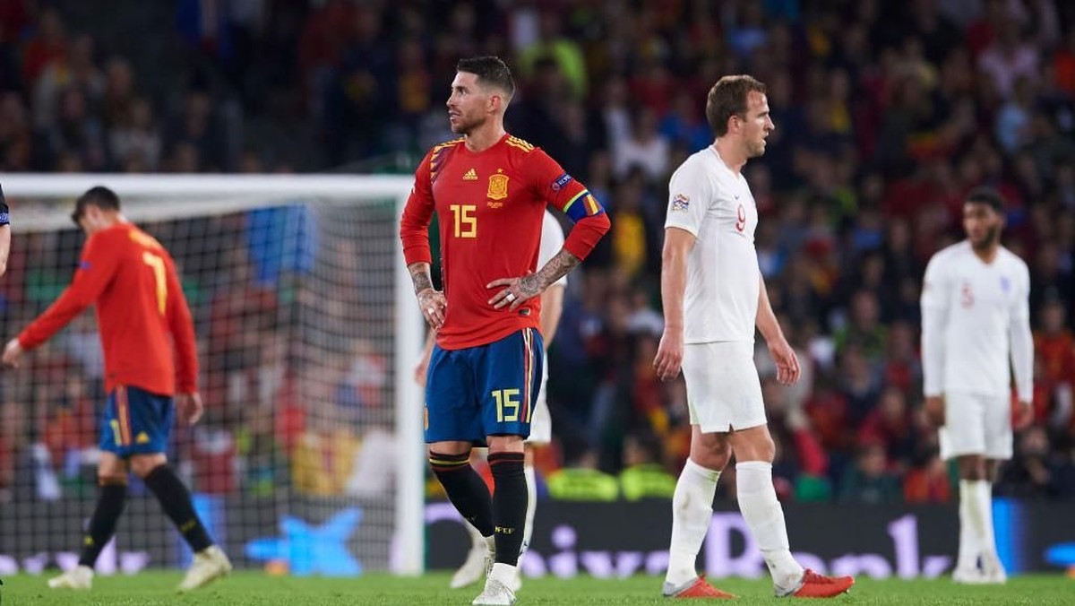 Spanyol takluk dari Inggris di UEFA Nations League. (Foto: Aitor Alcalde/Getty Images)