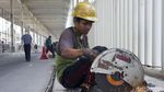 Belum Rampung Total, Kolong Skybridge Sudah Ramai Pengendara