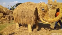 Seluruh patung jerami berasal dari karya warga desa, luar desa, juga luar kota. Namun mayoritas adalah karya warga di seluruh Banjarejo (Akrom Hazami/detikTravel)